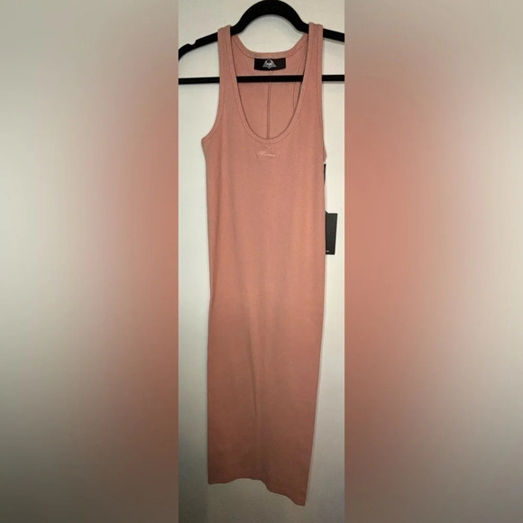 NWT Civil Regime No Tomorrow Dress Womens Dusty Rose Racerback Maxi Bodycon Med - Picture 1 of 9